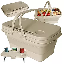 Складная силиконовая корзина для пикника, туристический столик, водонепроницаемый контейнер