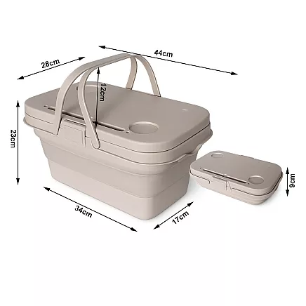 Складная силиконовая корзина для пикника, туристический столик, водонепроницаемый контейнер