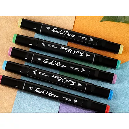 TOUCH ALCOHOL-BASED MARKERS – SET OF 100, DOUBLE-SIDED FELT-TIP MARKERS, CASE