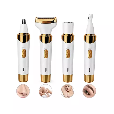 Эпилятор 4-в-1 для тела, ног и лица; триммер для зоны бикини, бровей и носа; бритва с USB-зарядкой