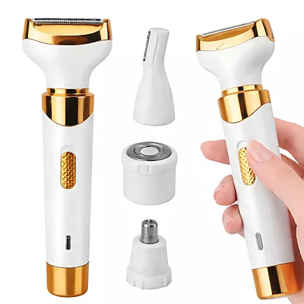 Эпилятор 4-в-1 для тела, ног и лица; триммер для зоны бикини, бровей и носа; бритва с USB-зарядкой