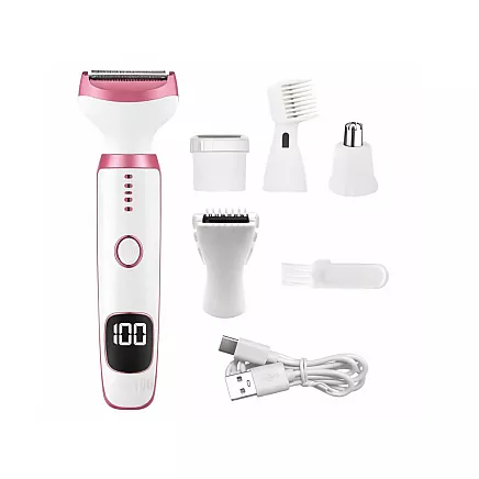 Эпилятор 5 в 1 для тела, ног и лица; триммер для зоны бикини, бровей и носа; бритва с USB-зарядкой