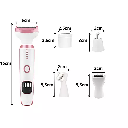 Эпилятор 5 в 1 для тела, ног и лица; триммер для зоны бикини, бровей и носа; бритва с USB-зарядкой