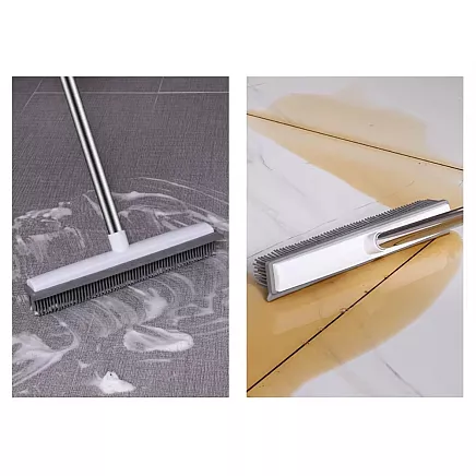 Резиново-силиконовая метла для уборки с металлическим держателем 120 см