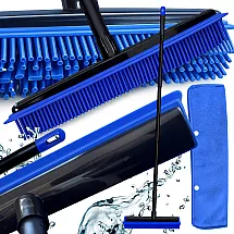 Резиново-силиконовая метла для уборки с металлическим держателем 120 см