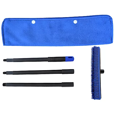 Резиново-силиконовая метла для уборки с металлическим держателем 120 см