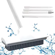 2-in-1 water squeegee with brush – adjustable handle for floors, windows and showers