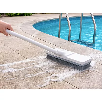 2-in-1 water squeegee with brush – adjustable handle for floors, windows and showers