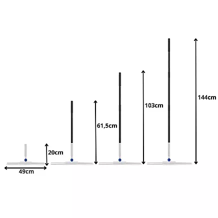 Adjustable 180° squeegee for floors, windows and shower screens – with cover
