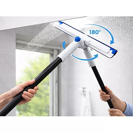 Adjustable 180° squeegee for floors, windows and shower screens – with cover