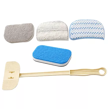 Handheld cleaning sponge with 4 velcro attachments – multifunctional bathroom sponge