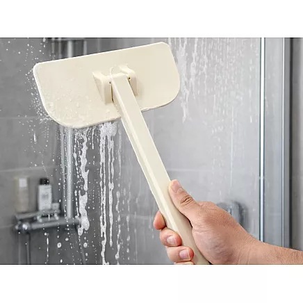 Handheld cleaning sponge with 4 velcro attachments – multifunctional bathroom sponge