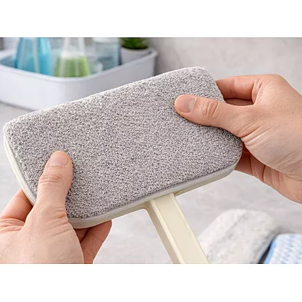 Handheld cleaning sponge with 4 velcro attachments – multifunctional bathroom sponge