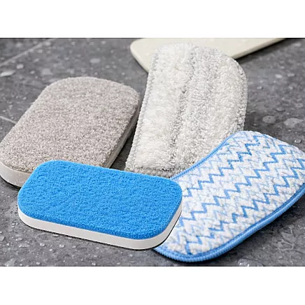Handheld cleaning sponge with 4 velcro attachments – multifunctional bathroom sponge