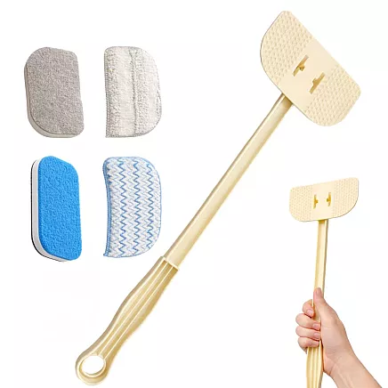 Handheld cleaning sponge with 4 velcro attachments – multifunctional bathroom sponge