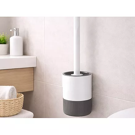 Classic toilet brush with container – grey