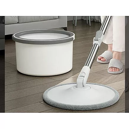 360° rotating mop set: bucket, 2x microfibre pads, drain