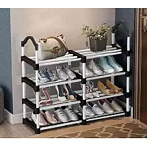 WHITE AND BLACK SHOE RACK (24)