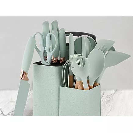 SILICONE KITCHEN SET 19 PCS GREEN (12) GAB_B