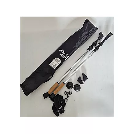 NORDIC WALKING POLES SET OF 4 SILVER (30)