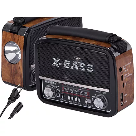 Pārnēsājams virtuves radio ar strāvas padevi no tīkla vai baterijām, FM/AM/SW, USB, AUX, TF, MP3, retro stils