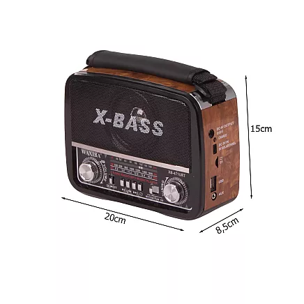 Pārnēsājams virtuves radio ar strāvas padevi no tīkla vai baterijām, FM/AM/SW, USB, AUX, TF, MP3, retro stils