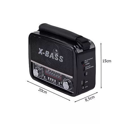 PORTABLE Mains-Powered or Battery-Operated Kitchen Radio – FM/AM/SW, USB, AUX, TF, MP3, Retro Style