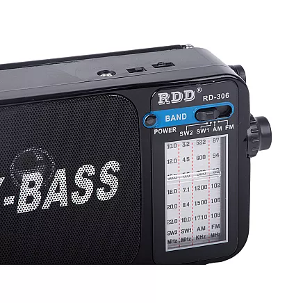 Pārnēsājams virtuves radio ar bateriju barošanu, retro antena, rokas vadība, FM/AM