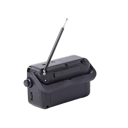 Pārnēsājams virtuves radio ar bateriju barošanu, retro antena, rokas vadība, FM/AM