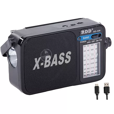 Pārnēsājams virtuves radio ar bateriju barošanu, retro antena, rokas vadība, FM/AM