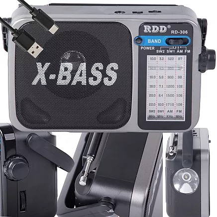 Pārnēsājams virtuves radio ar bateriju barošanu, retro antena, rokas vadība, FM/AM