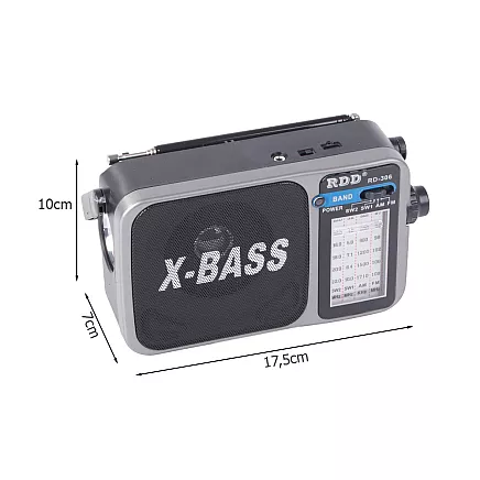 Pārnēsājams virtuves radio ar bateriju barošanu, retro antena, rokas vadība, FM/AM