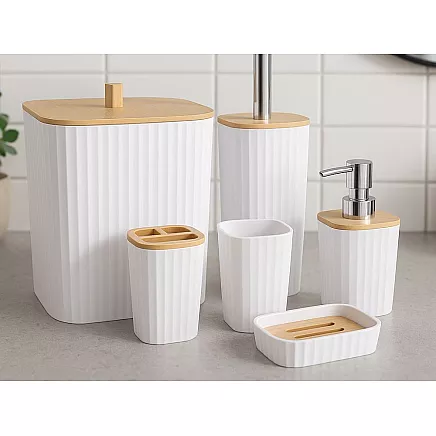 BATHROOM SET 6638 6 PCS WHITE (12) GAB_C