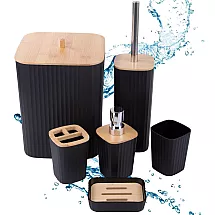 BATHROOM SET 6638 6 PCS BLACK (12) GAB_C