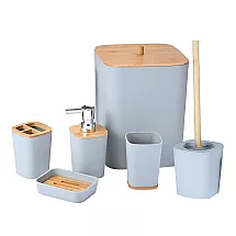 BATHROOM SET 6628 6 PCS GREY (12) GAB_C