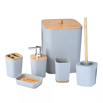 BATHROOM SET 6628 6 PCS GREY (12) GAB_C