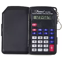 Pocket calculator 8 digit key ring folding case