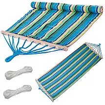 Dārza Mājas Vienvietīgs Šūpuļtīkls ar Koka Stieni - 200x80 cm