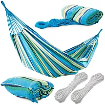 Divvietīgs dārza kokvilnas šūpuļtīkls ar pārvalku 200x150 cm