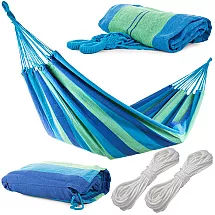 Divvietīgs dārza kokvilnas šūpuļtīkls XXL 200x150 cm ar pārvalku