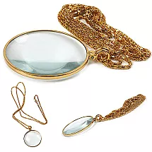 Eleganta lupa kaklarota lasīšanai 5x, zelta