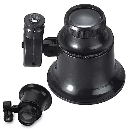 Juveliera acu lupa 20x ar regulējamu LED apgaismojumu