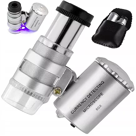Jewellers loupe microscope 60x led uv professional