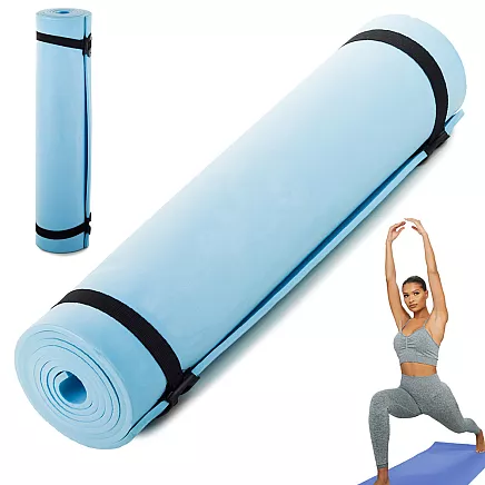 Gymnastics yoga fitness pilates mat / hiking camping mat 0.5cm 180x50cm, blue