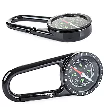 Kabatas kompass ar rotējošu limbuss un noņemamu metāla karabīni