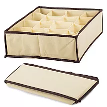 Atvilktņu organizators apakšveļai un zeķēm, 16 nodalījumi, bēšs