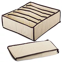 Atvilktnes organizators apakšveļai un zeķēm, 6 nodalījumi, bēšs