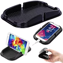 Silikona pretslīdes paklājiņš telefonam un atslēgām, melns