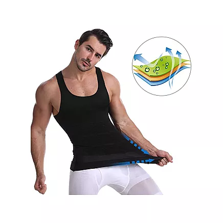 Mens slimming t-shirt slim vest