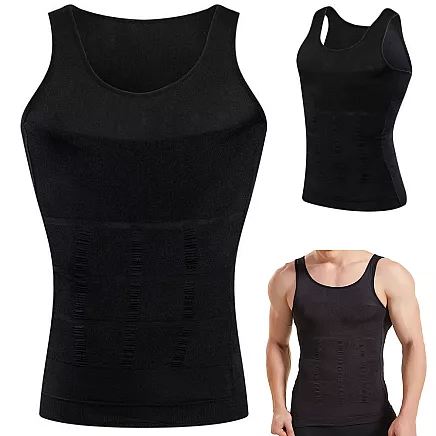 Mens slimming t-shirt slim vest